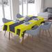 Bonamaison Tafelkleed, Anti-Mold, Sneldrogend, Waterdicht, 100% Polyester Tafellaken, Neon Geel, Rook, 140 x 200 Cm