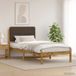 vidaXL Bedframe met gestoffeerd hoofdbord Whitewash en taupe