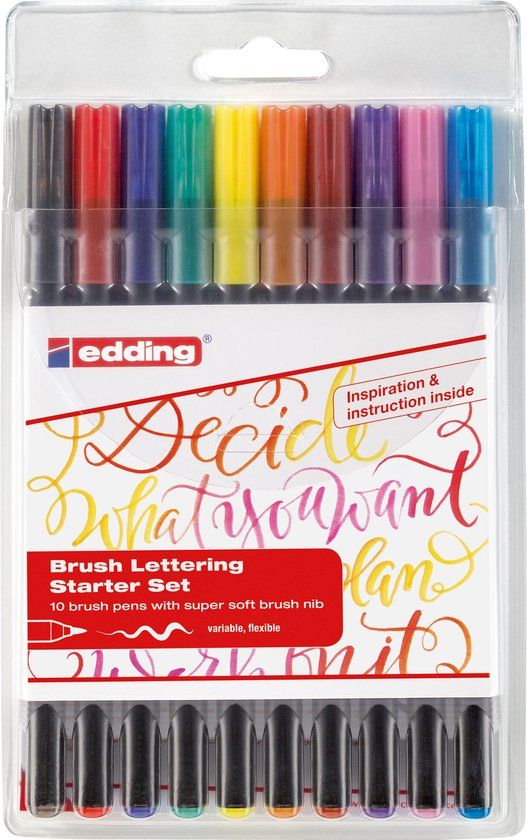 edding 1340 Brush Pen Set - 10 Assorted Colors - 1-3mm