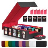 Porte-cartes de collection à 5 rangées, convient pour plus de 3900 cartes, noir-rouge