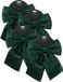 House of Seasons Kerst strik ornament - 4 stuks - donkergroen - 24 x 28 cm - polyester