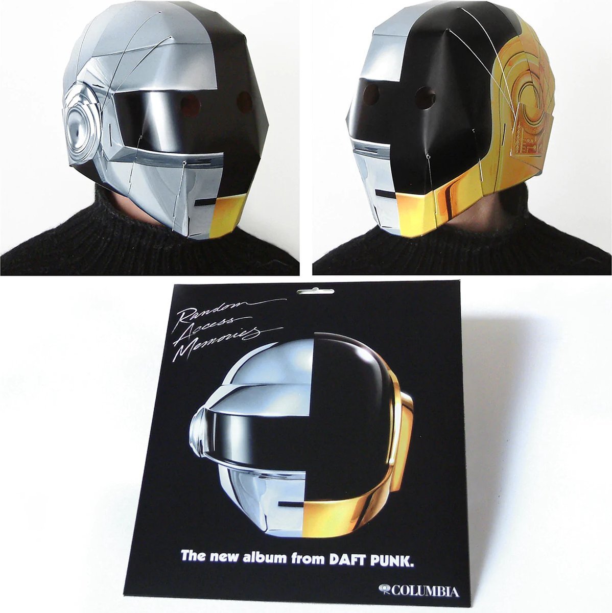 Daft Punk Columbia Daft Punk Split Helmet 'Random Access Memories' papieren masker robot