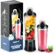 BODYIT Draagbare Blender met Extra Accessoires - 700ml – 6 Mesjes – Portable Blender To Go – USB-C - Oplaadbare Blenders met Accu – Draadloze Smoothie & Shake Maker - Zwart