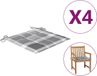 vidaXL Tuinstoelkussens 4 st 50x50x3 cm Oxford stof ruitpatroon grijs