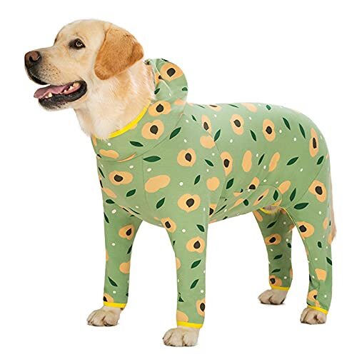 JRKJ Honden pyjama voor huisdieren honden kleding jumpsuit voor hond kostuum jas voor middelgrote grote honden cartoon gedrukt kleding shirt