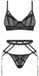 Obsessive Euridia Ensemble de lingerie 3 pièces Noir M/L