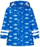 Playshoes Kinderregenpak, regenjas met haaienprint, unisex, blauw, polyester, maat 92