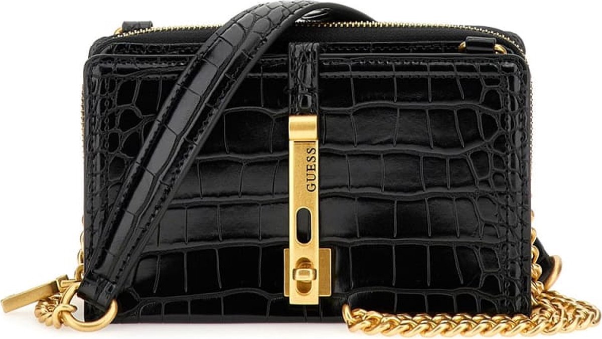 Guess James Mini Girlfriend Xbody Dames Crossbody - Zwart