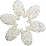 Petra's Knutsel-News strooidecoratie 100 x bloem 40 mm met bloemenuitsnijding, glittervilt, eenzijdig glitter, wit