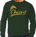 Bellatio Decorations Foute Kersttrui / sweater voor heren - cheers! - groen - glitter goud - kerstfeest XL