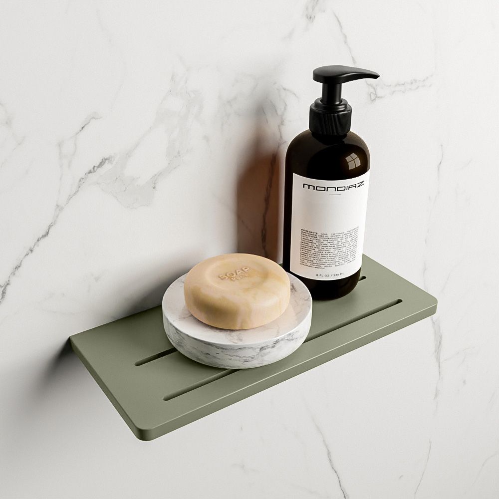 Mondiaz Easy planchet 14x31x1.2cm opbouw Solid surface Army mat M80184Army