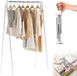 TRANKIELO® - Uittrekbare Kledingstang – Draagbaar en Verstelbaar – Roestvrij Staal – Geschikt voor Reizen, Dans, Camping, Wasruimte – Zwart