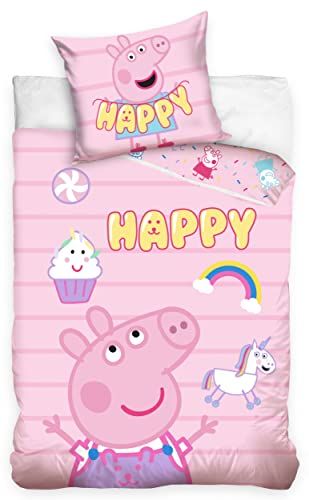 Nickelodeon Peppa Pig Dekbedovertrek - 140x200/90 cm - Katoen - Roze