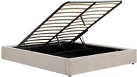 Vente-unique Bedbodem met opbergruimte 140 x 190 cm in corduroy fluweel - Crème - KARESO van YSMÉE