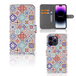 B2Ctelecom Apple iPhone 15 Pro Max Bookcase Tiles Color