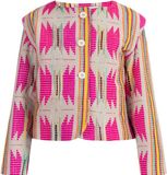 IZIA Jas Roze Inca-patroon Katoen/Acryl/Viscose Kinderen Vrouwen Lange mouw