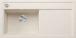 Blanco Silgranit spoelbak, 1000x510 mm, zacht wit, met afvoerbediening