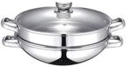 Baumalu 2-in-1 wok - Roestvrij staal - 32 cm - Inclusief glazen deksel