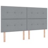 vidaXL LED Boxspring Bed met Hoofdeinde Lichtgrijs 180 x 200 cm Stof