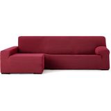 ECOMMERC3 Bankhoes voor chaise longue, lang hoekdeel links, zeer elastisch, bi-elastisch, bordeaux, met schuimkussens en elastieken, geschikt voor rechts of links