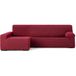 ECOMMERC3 Bankhoes voor chaise longue, lang hoekdeel links, zeer elastisch, bi-elastisch, bordeaux, met schuimkussens en elastieken, geschikt voor rechts of links