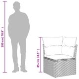 VidaXL Canapé d'angle de jardin avec coussins poly rotin beige
