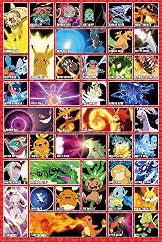 empireposter Pokemon-Moves-Anime spel poster 61x91,5 cm