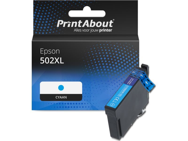 PrintAbout Inktcartridge 502XL (C13T02W24010) Cyaan Hoge capaciteit geschikt voor Epson
