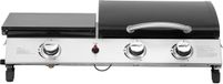 Plancha barbecue à gaz "Rasio" - 7,5 kW - 3 brûleurs - Noir
