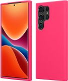 kwmobile telefoonhoesje geschikt voor Samsung Galaxy S23 Ultra - Hoesje met siliconen coating - Smartphone case in neon roze
