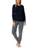 Schiesser Pyjama lang Dames Pyjamaset - nachtblauw - Maat S