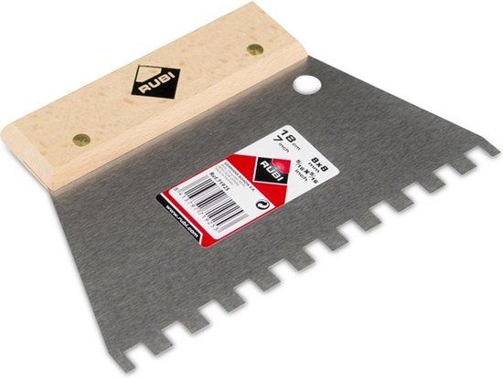 Rubi Lijmspaan - 8x8x180mm - RVS - Houten Greep