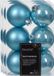 Decoris Kerstballen - 36 stuks - 6 cm - Kunststof - IJsblauw / Suiker Blauw