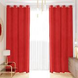 PETTI Artigiani Italiani - Fluwelen gordijnen met ringen, 2 stuks, 140 x 280 cm, rood