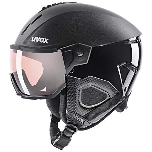 UVEX instinct visor pro v, Skihelm Unisex-Volwassene, black, 59-61 cm