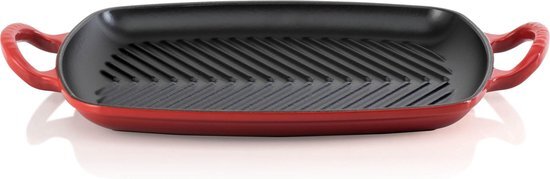 Le Creuset rechthoekige grill 30 cm gietijzer kersrood