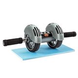 Ffitness AB Roller with Spring Back, dubbel wiel voor buikspieren, uniseks, volwassenen, grijs, uniek