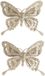 Cosy @ Home Kerstboomversiering Vlinder - 10x - 14 cm - champagne glitter - op clip - ornament