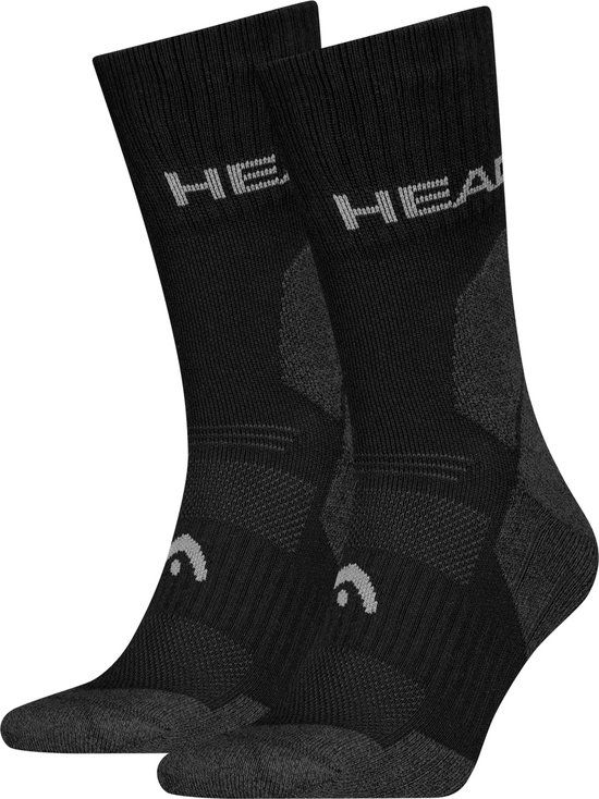 Head Hiking Crew Socks 2-Pack - Black - Size 38