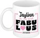 Bellatio Decorations Naam mok Jaylinn - Lichtroze - Fabulous - Keramiek - 300 ml