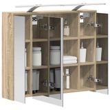 vidaXL Badkamer spiegelkast Sonoma Eiken 73,5 x 16 x 62,5 cm