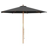 vidaXL Tuinparasol Ø 300 x 248 cm Massief Eucalyptushout Antraciet