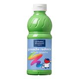 Lefranc Bourgeois Redimix plakkaatverf, Tempera kinderverf, gebruiksklare gouacheverf, 500 ml fles - Leaf Green