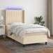 Maison Exclusive - Boxspringbed met matras en LED-verlichting, crème kleur, 100x200 cm, textiel