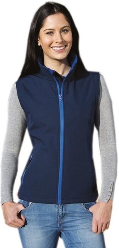 Result Softshell casual bodywarmer navy blauw voor dames - Outdoorkleding wandelen/zeilen - Mouwloze vesten S (36/48