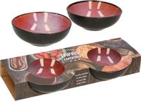 Svenska living Tapas schaaltjes - 2x - zwart/roze - aardewerk - 12 x 4 cm