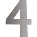 Huisnummer cijfer "4" | roestvrij staal V2A geslepen | Niro | Hoogte: 12 cm | 1 stuk