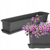 KADAX 80 cm antraciet plantenbak met onderzetter