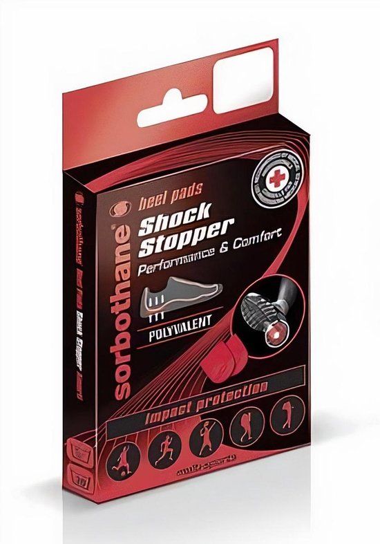Sorbothane Heel Pads S - Hielspoorzolen - Schoenmaat 35-38 - Rood - 2 stuks