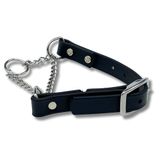 JIM HODGES DOG TRAINING Martingale halsband voor honden, biothaan, roestvrijstalen hardware, geen trek, gemaakt in de VS, professionele kwaliteit, groot, zwart